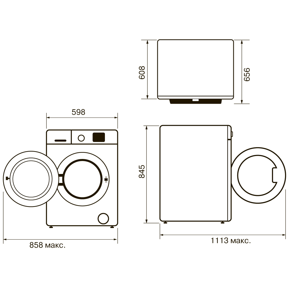 Схема встраивания для стиральной машины Krona RHENE MAX WHITE 1400 9K WM
