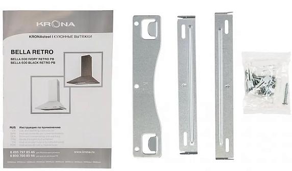 Вытяжка Krona BELLA 600 BLACK RETRO PB preview 3