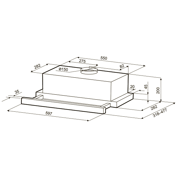 Вытяжка KRONA KAMILLA T SENSOR MAX 600 White preview 16