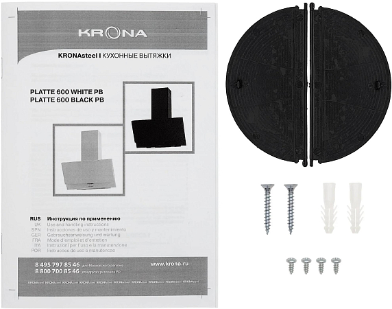 Вытяжка Krona PLATTE 600 BLACK PB preview 13