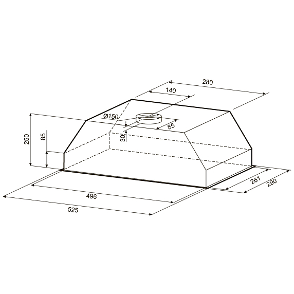 Вытяжка KRONA SVEN 600 inox one knob preview 12